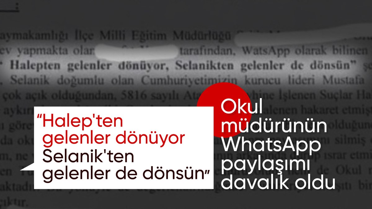 Mersin’de okul müdürünün Atatürk imalı göçmen paylaşımına suç duyurusu